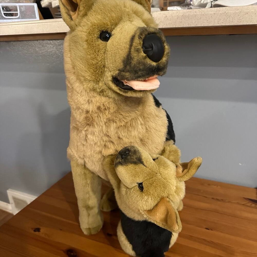 German Shepherd Dog Plush HUGE Realistic Stuffed Animal 19" E&J  Family  dog